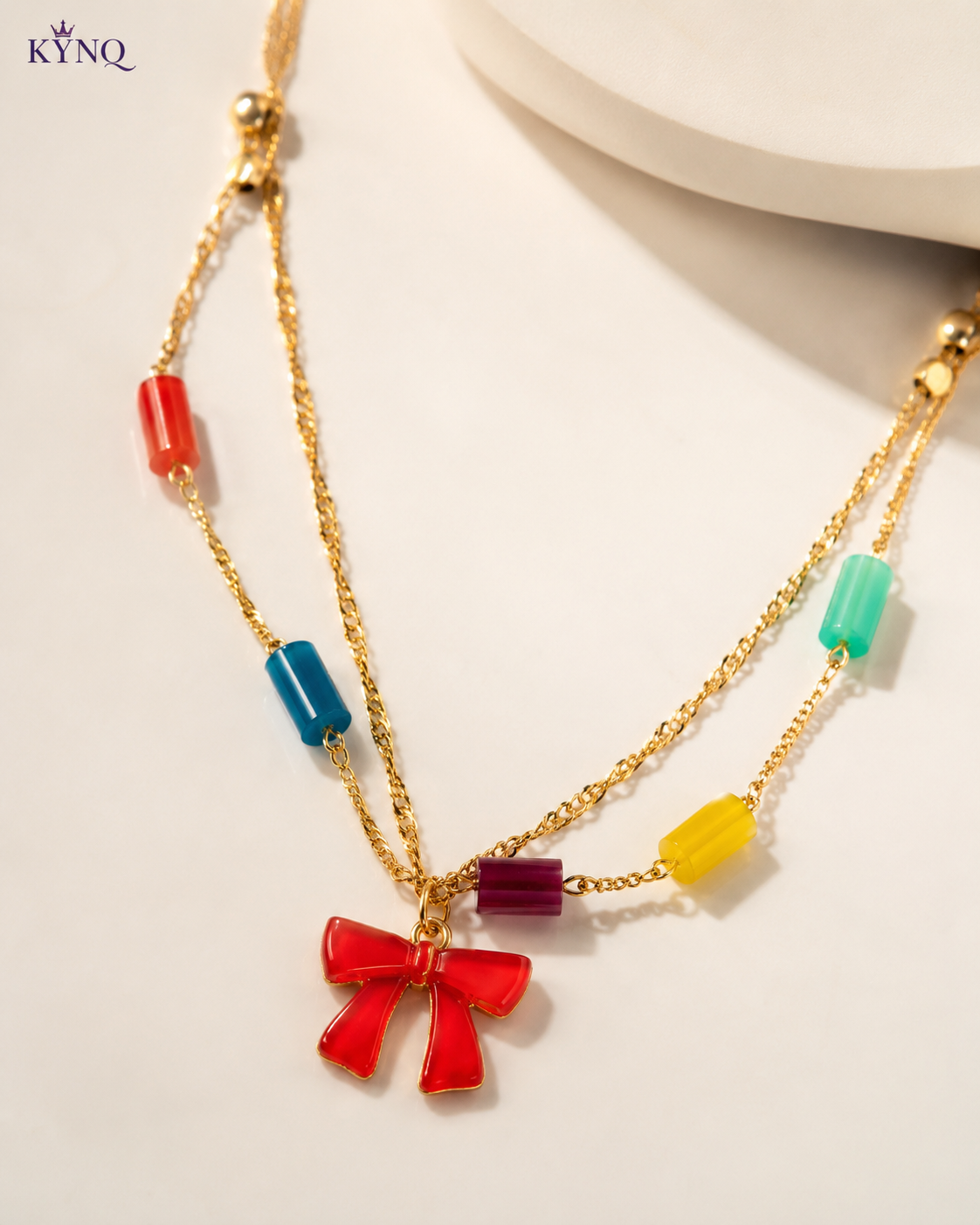 beaded gold necklace