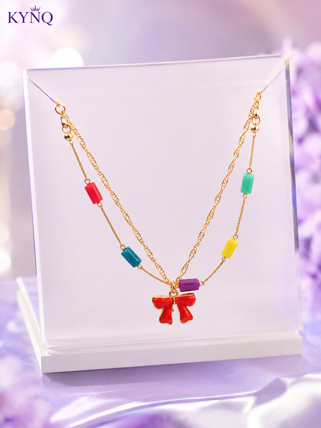 beaded gold necklace