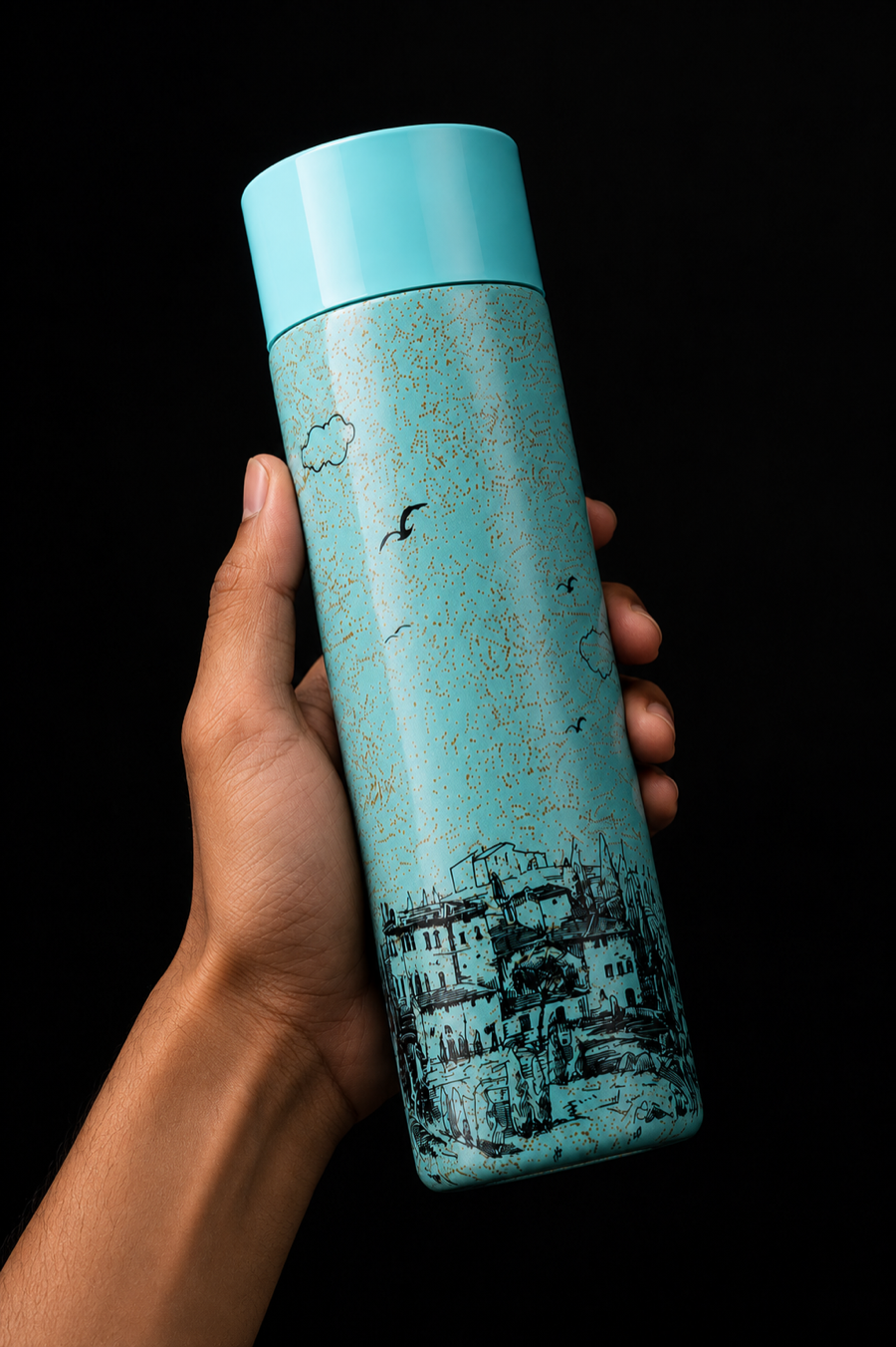 coastal sketch bottle