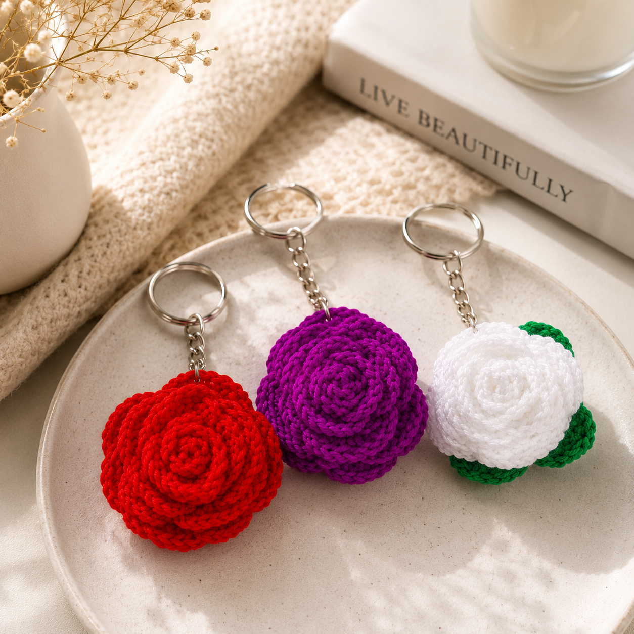 everbloom rose keychain