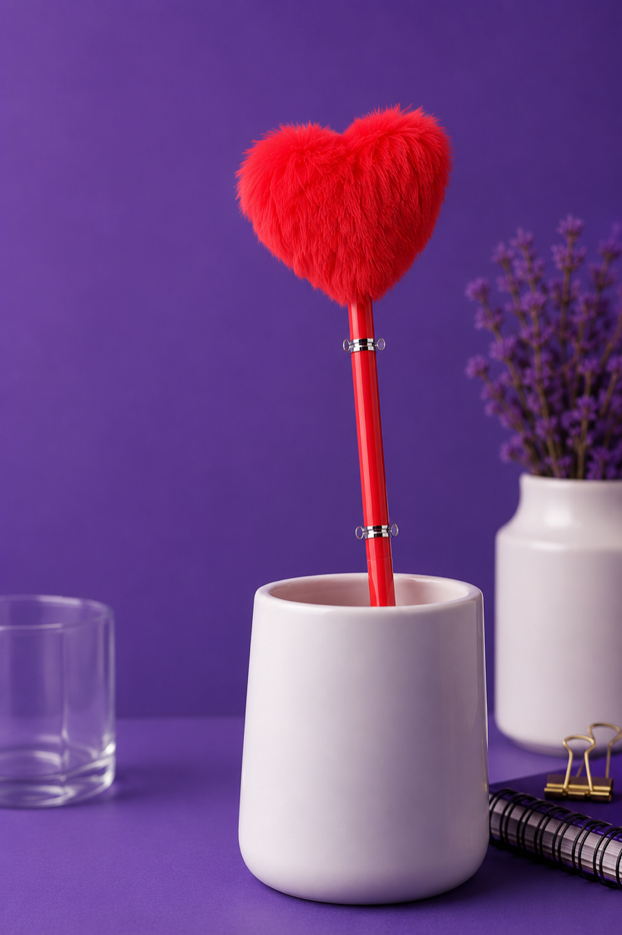 fuzzy heart pen