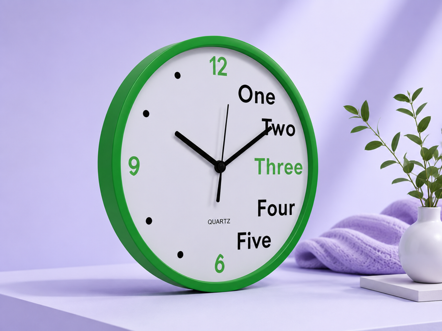 green-rimmed clock